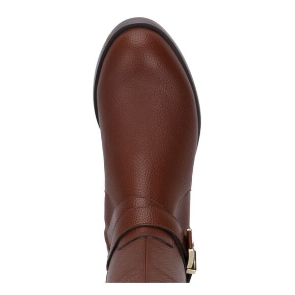 REACTION KENNETH COLE Womens Brown Gold Heel Wind Almond Riding Boot 7.5 M - Picture 3 of 4